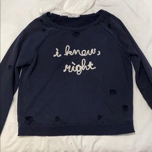 Honey Punch Women Sweater Distressed Long Sleeves